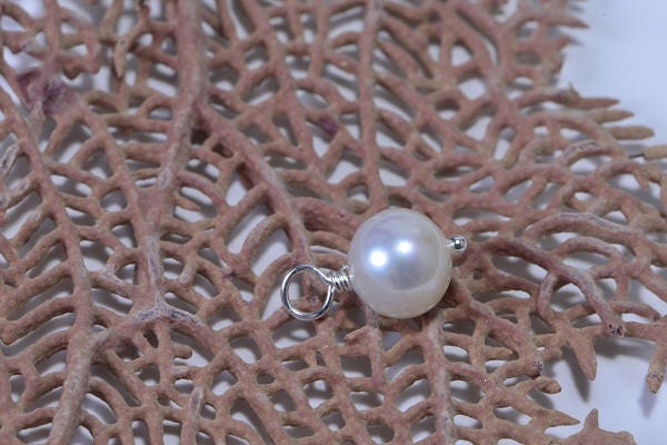 Freshwater pearl 6 mm Wire Wrapped Head Pin Sterling  Silver wire Dangle beads