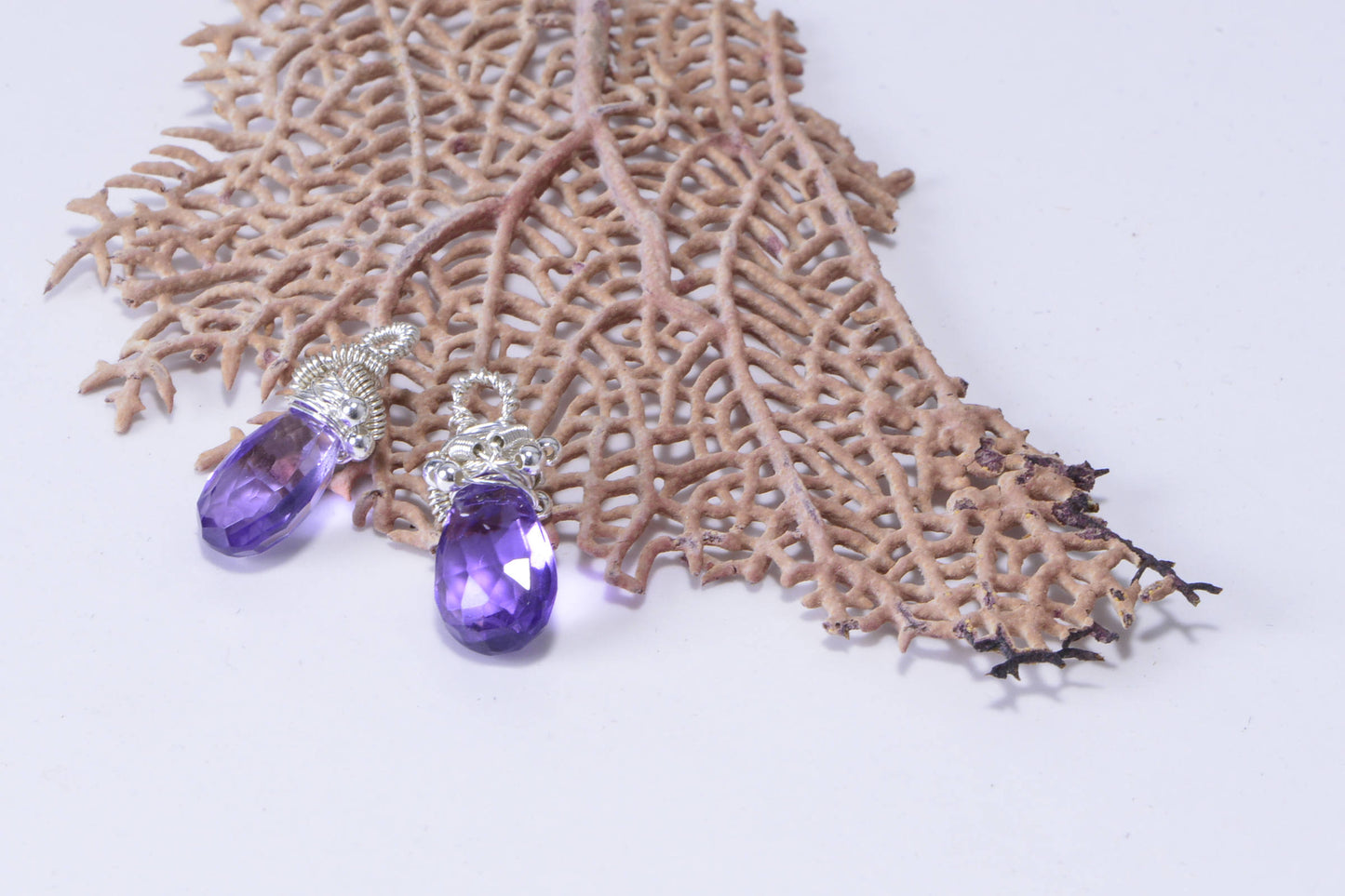 Wire Wrapped Amethyst Pendant: Sterling Silver, February Birthstone