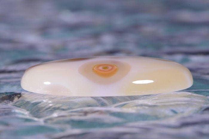 Ocean Jasper Cabochon: Oval Gemstone with Yellow-Orange Orbs (30x22x5.2mm)