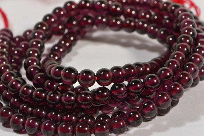 AAA Garnet Beads: 4mm Round Natural Gemstone, 16" Strand