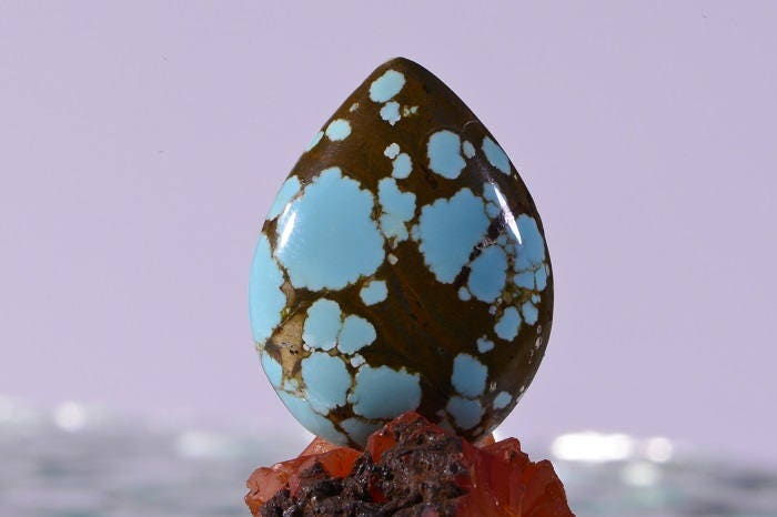 No 8 Mine Turquoise 29x22x7.5mm Cabochon Gemstone Cabochons Turquoise Jewelry Supplies