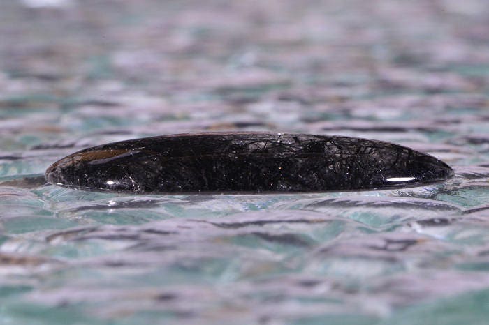 Natural Rutilated Quartz Cabochon: Black Needle Inclusions, Gem Grade AAA