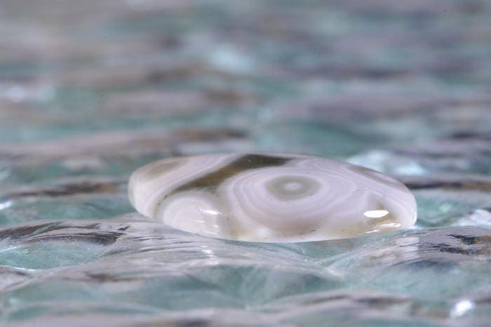 Ocean Jasper Cabochon: White & Green Gemstone (25x18x4.3mm)