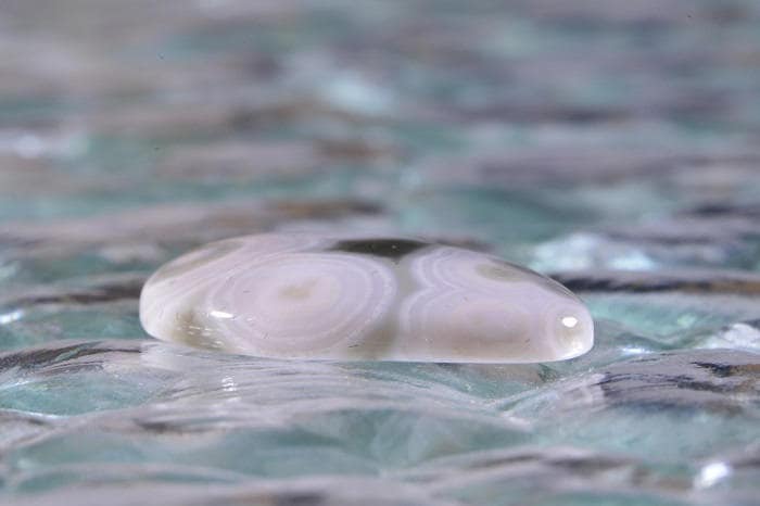 Ocean Jasper Cabochon: White & Green Gemstone (25x18x4.3mm)