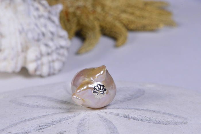 Baroque Pearl Necklace, Handmade Sterling Silver Pendant