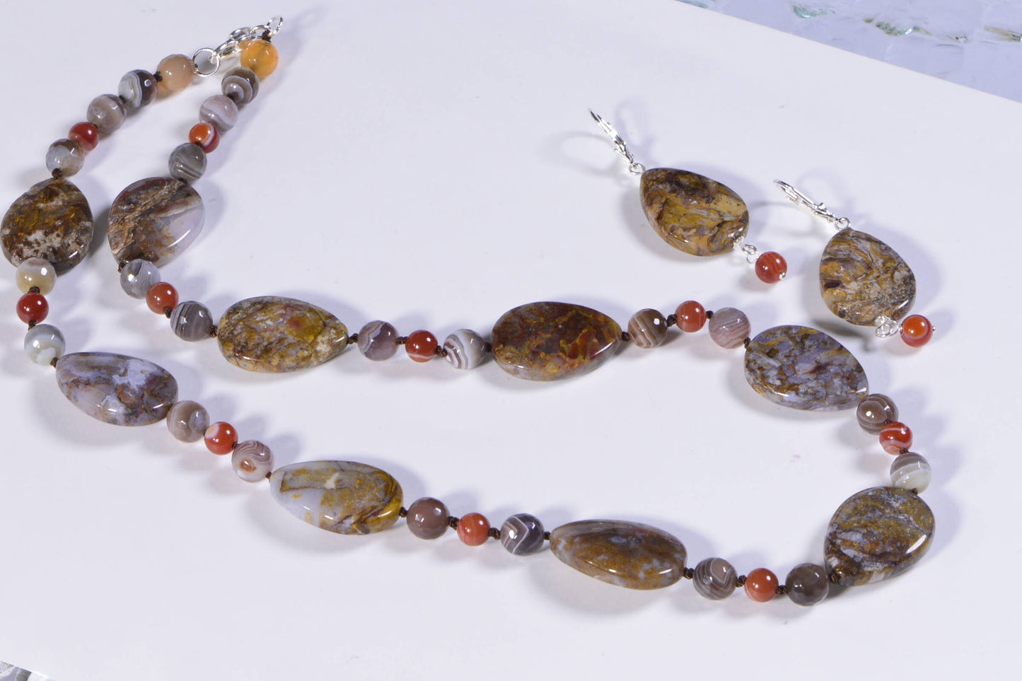 Handmade Pietersite Necklace, Agate & Sterling Silver, Beaded Gemstone Jewelry