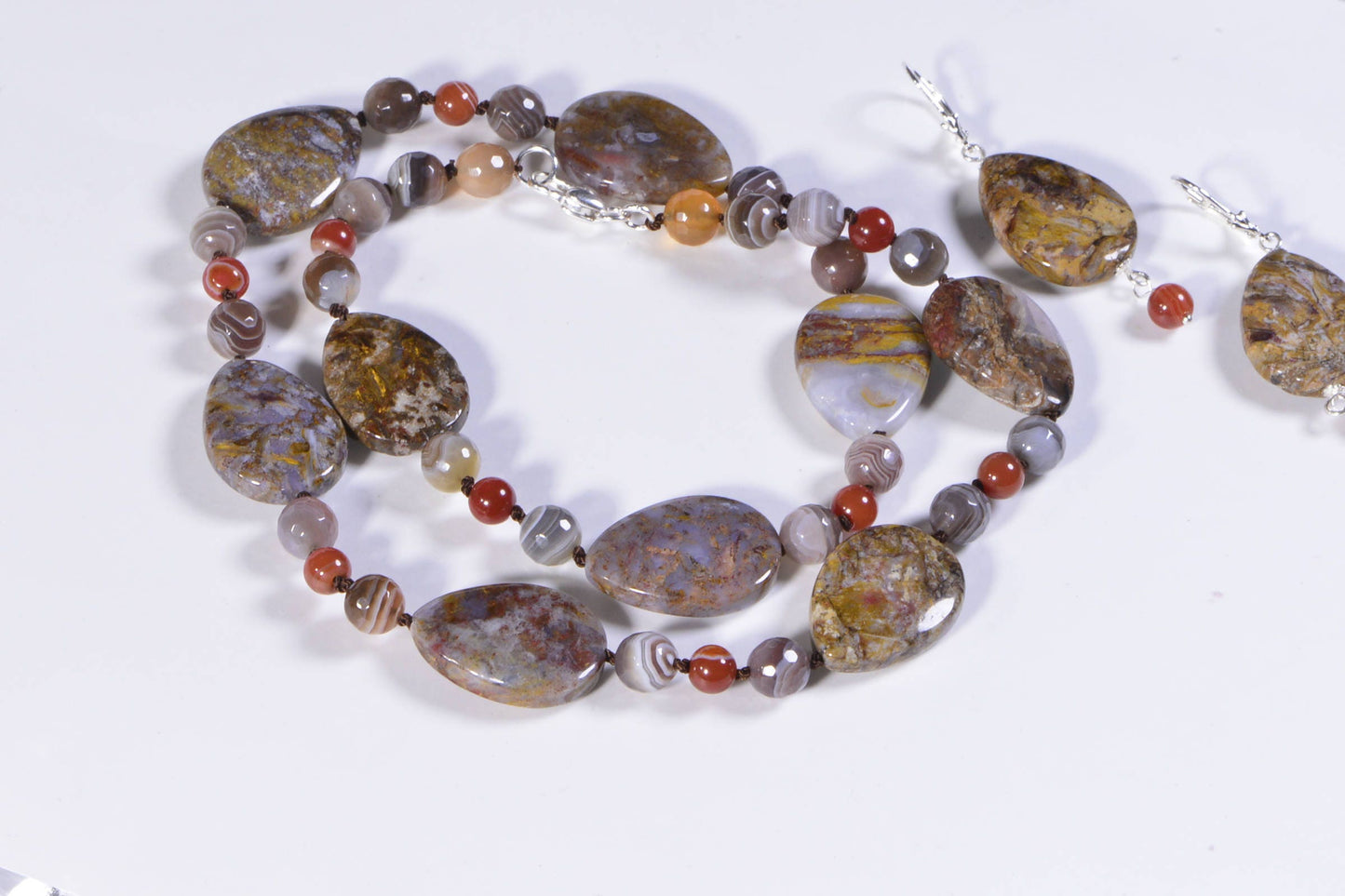 Handmade Pietersite Necklace, Agate & Sterling Silver, Beaded Gemstone Jewelry