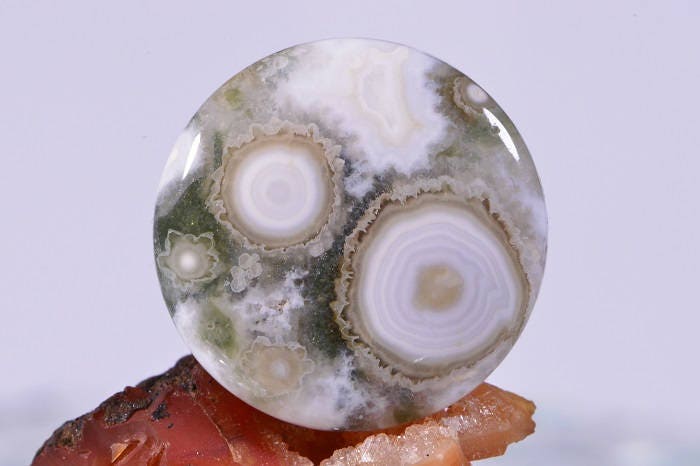 Ocean Jasper Cabochon: Round Gemstone, 25x5.3mm