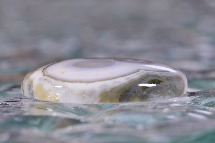 Ocean Jasper Cabochon: Ringed Orb Gemstone (25x5.2mm)