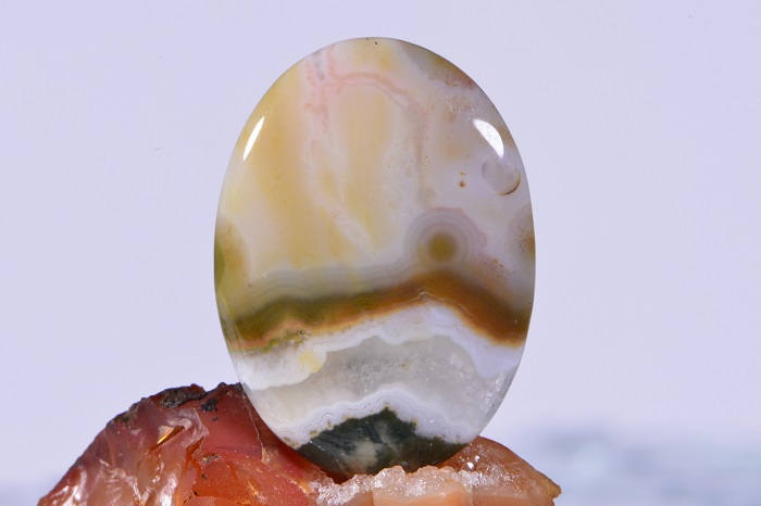 Ocean Jasper Cabochon: Oval Gemstone, Earth Tone Colors (30x21x4.7mm)