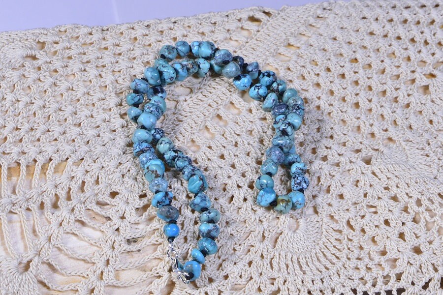 Genuine Turquoise Necklace Beaded Knotting Necklace For Man