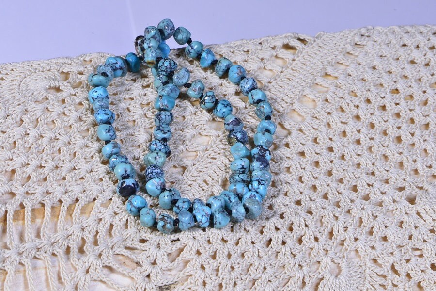 Genuine Turquoise Necklace Beaded Knotting Necklace For Man