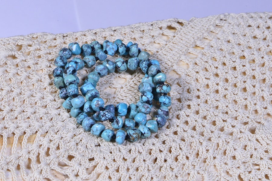 Genuine Turquoise Necklace Beaded Knotting Necklace For Man