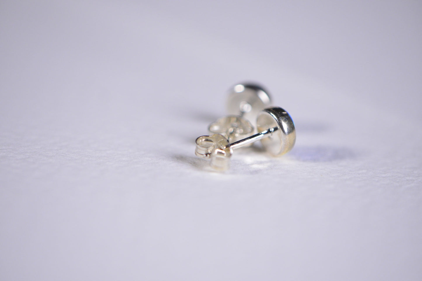 Light Blue Opal Stud Earrings  Post Earrings Gemstone Jewelry Birthstone October