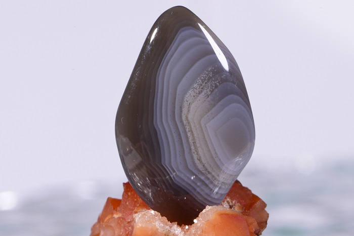 Banded Botswana Agate Cabochon: Natural Gemstone (30x19x4.8mm)