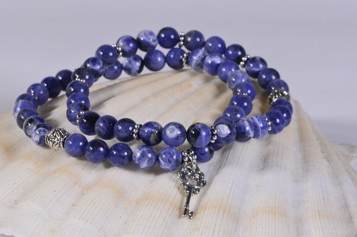 Sodalite Bracelet with Sterling Silver: Heart Chakra Healing
