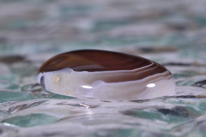 Banded Botswana Agate Cabochon: Brown, Grey, White Gemstone (25x18x5.3mm)