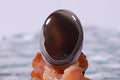 Banded Botswana Agate Cabochon: Brown, Grey, White Gemstone (25x18x5.3mm)
