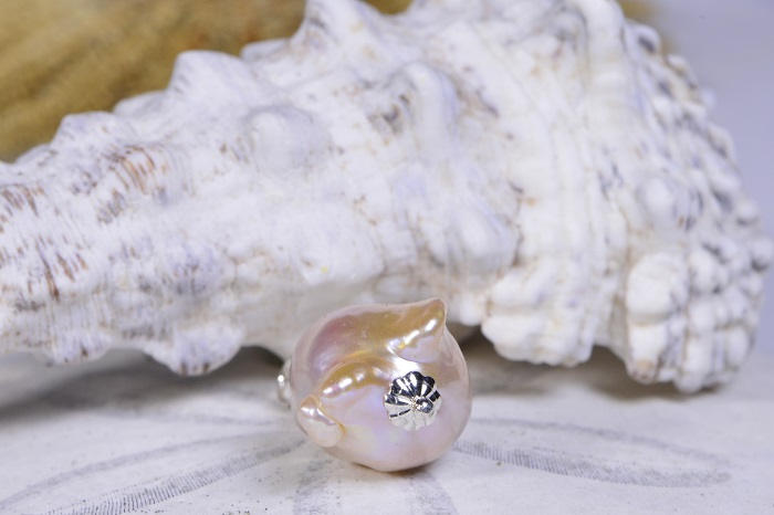 Baroque Pearl Necklace, Handmade Sterling Silver Pendant