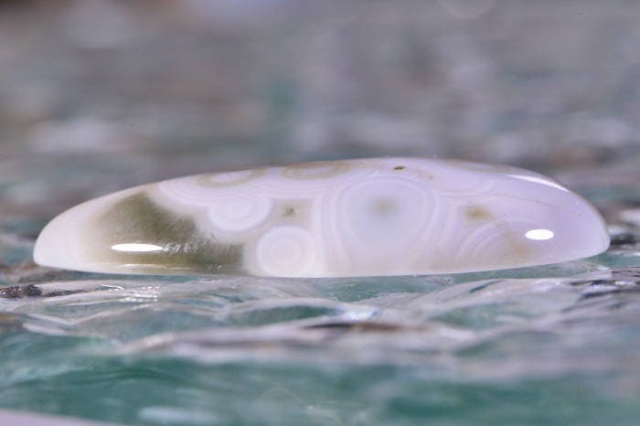 Ocean Jasper Teardrop Cabochon: Ringed Gemstone (34x20x6.2mm)