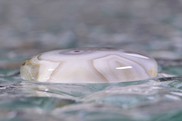 Ocean Jasper Cabochon: Ringed Orb Gemstone (25x5.2mm)