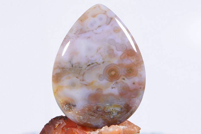 AAA Ocean Jasper Cabochon Teardrop: Gem Quality Stone (40x30x5.8mm)