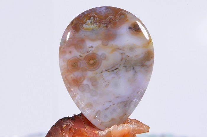 AAA Ocean Jasper Cabochon Teardrop: Gem Quality Stone (40x30x5.8mm)