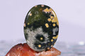 Ocean Jasper Cabochon: Oval Gemstone, Greens, Yellows (30x22x4.8mm)