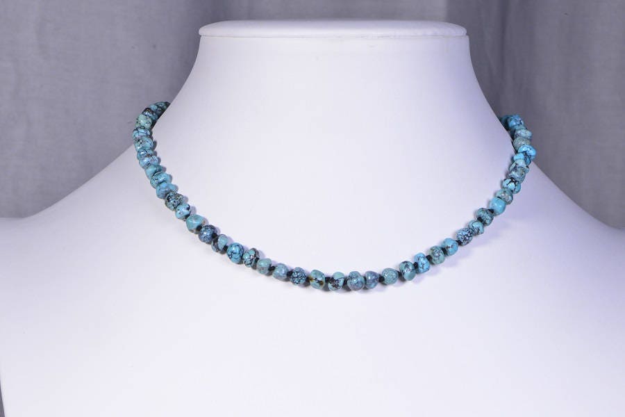 Genuine Turquoise Necklace Beaded Knotting Necklace For Man