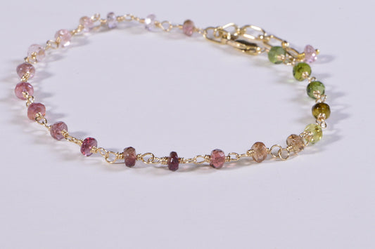 special order reserved -Genuine Tourmaline Bracelet 14K Gold Filled Gemstone Jewelry stacked bracelet