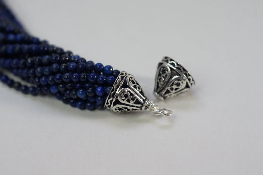 Sterling Silver Filigree Bead Caps: Cone Tassel End Caps (2 pc)