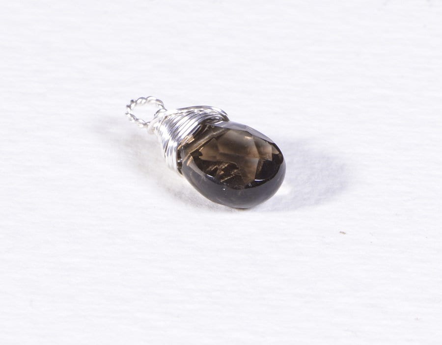 Wire Wrapped Smoky Quartz Briolette Wired Beads Jewelry Making Supply