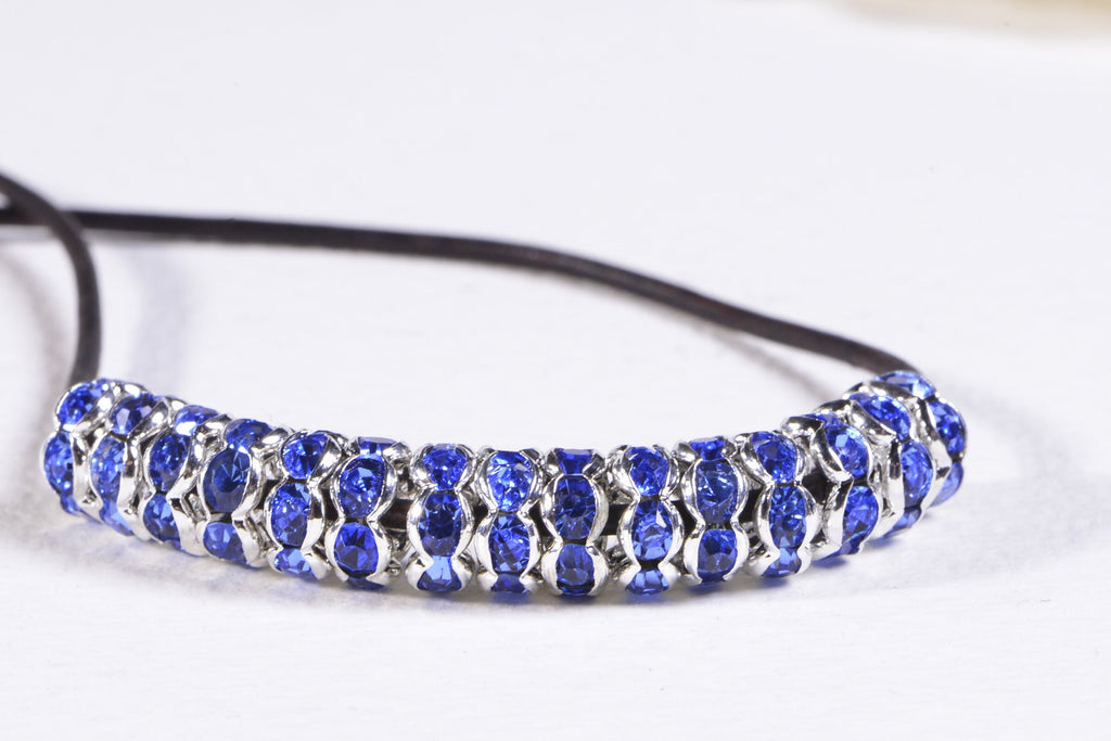 rhinestone spacer Crystal Light Sapphire wavy spacer beads 8 mm jewelry supply