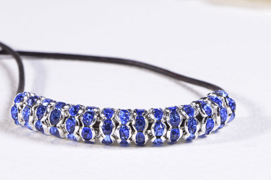rhinestone spacer Crystal Light Sapphire wavy spacer beads 8 mm jewelry supply