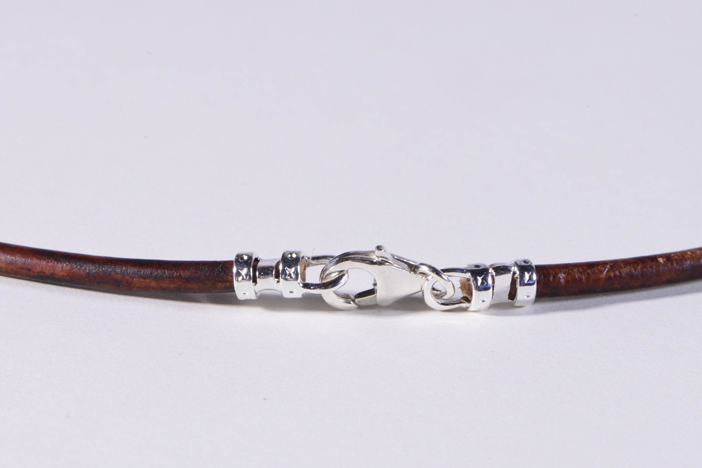 Larimar Gemstone Necklace: Single Bead on Leather Cord