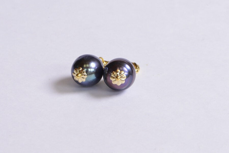 Black Pearl Pendant, 14K Gold Filled Wire Wrapped Baroque Drop