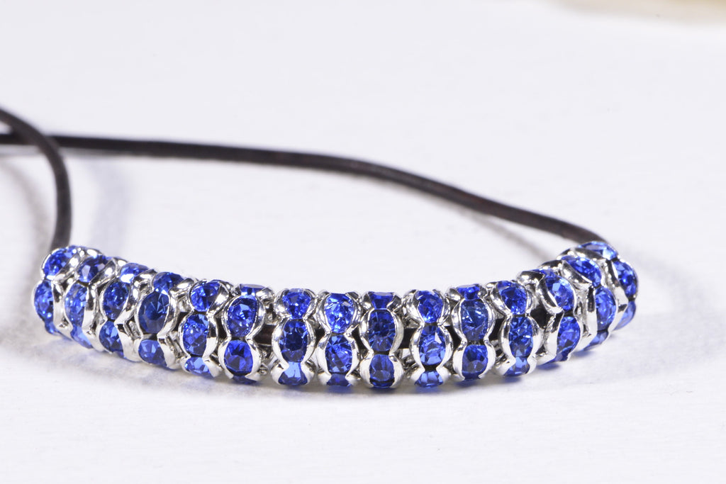 rhinestone spacer Crystal Light Sapphire wavy spacer beads 8 mm jewelry supply