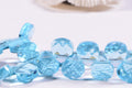 Glass Teardrops Aqua Blue Briolette Heart Beads Crystal Blue Drops Size 10.80 -6 pcs