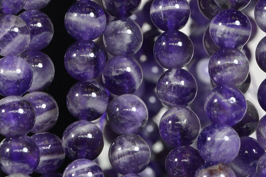 Amethyst Crystal Round Beads 8mm Natural Faceted Amethyst Jewelry Making Supplies