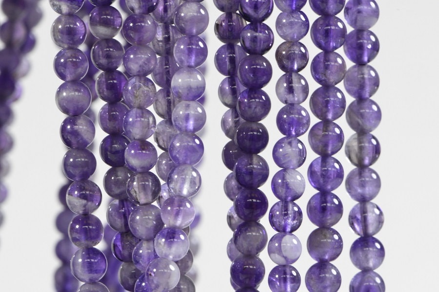 4mm Natural Light Amethyst Beads Round Smooth Full Strand Jewelry Making Supplies