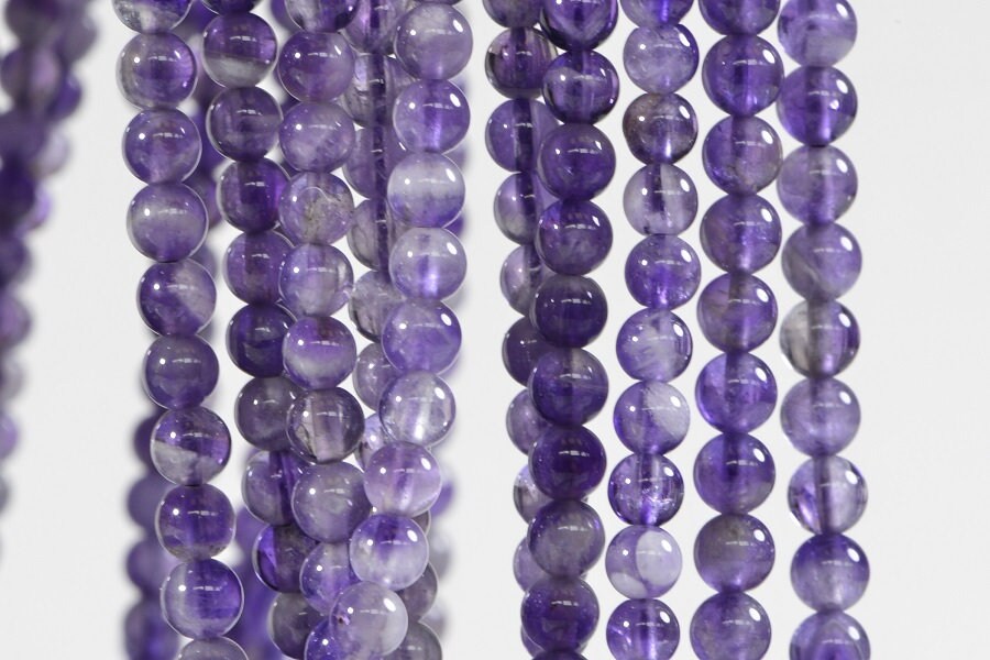 4mm Natural Light Amethyst Beads Round Smooth Full Strand Jewelry Making Supplies