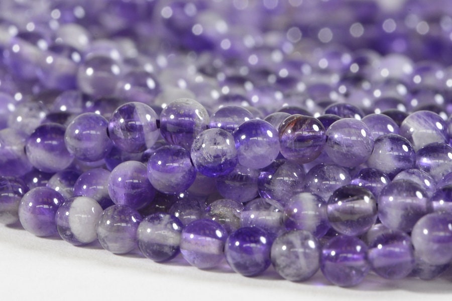 4mm Natural Light Amethyst Beads Round Smooth Full Strand Jewelry Making Supplies