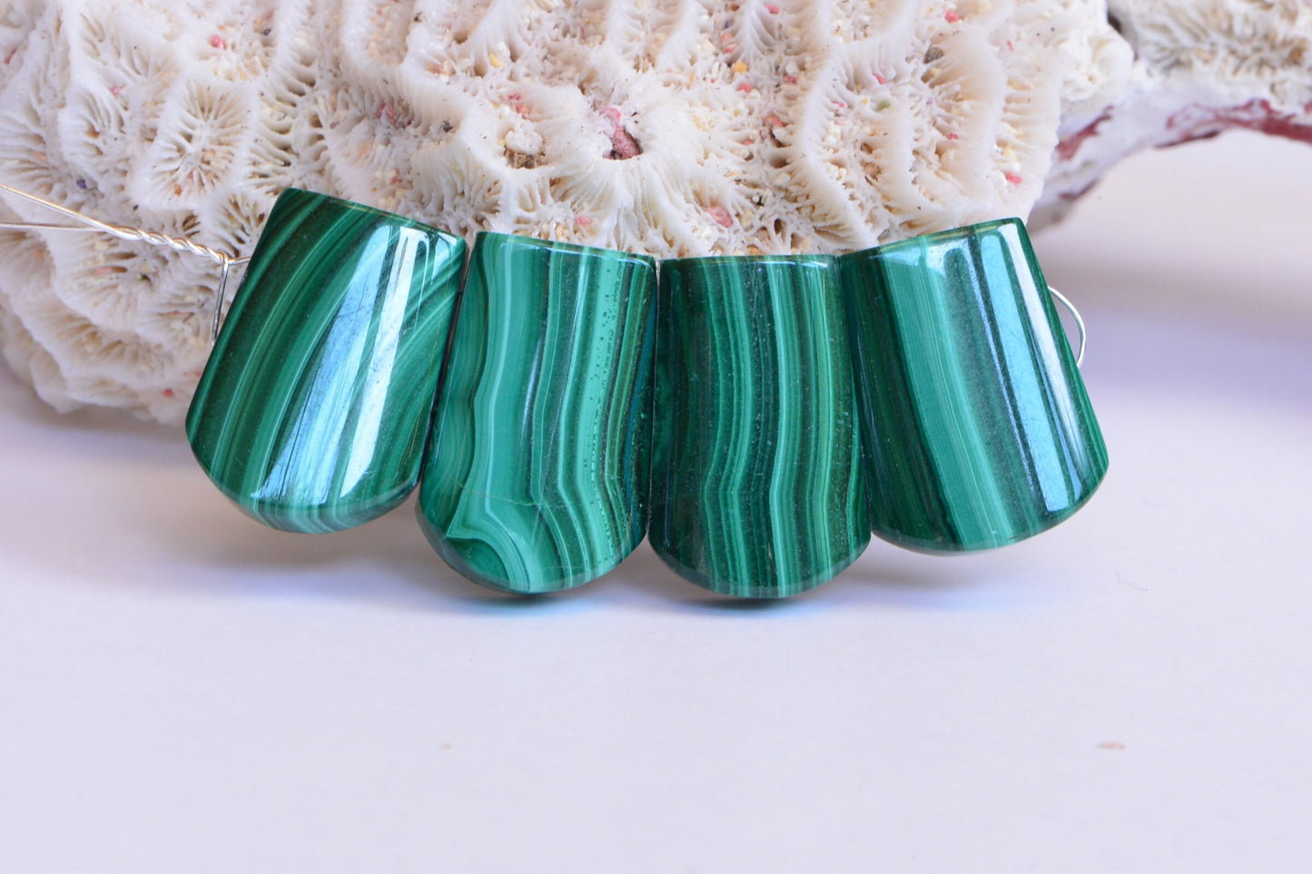 Trapezoid Malachite Beads: Natural Gemstone Jewelry Making Supplies