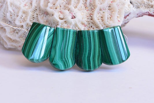 Trapezoid Malachite Beads: Natural Gemstone Jewelry Making Supplies