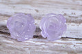 Light Amethyst Beads 8mm Carved Rose Natural Gemstone Bead Jewelry Making Supplies  2 Beads