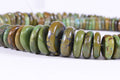 Natural Hubei Green Turquoise Rondelle Beads: Gemstone Disc Strand