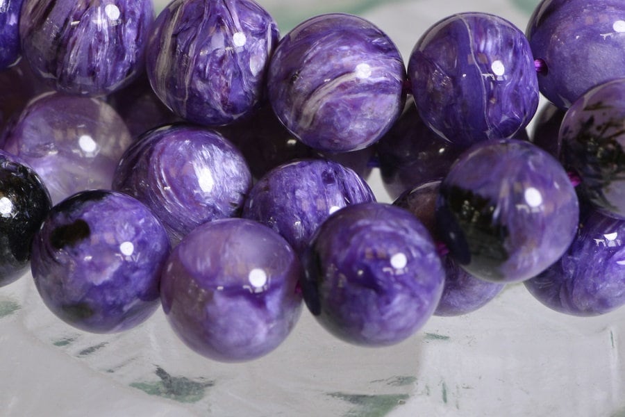10mm Russian Charoite Round Beads Natural Gemstone Beads Jewelry Making Supplies