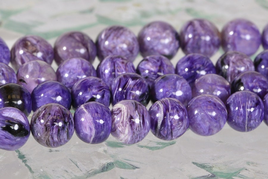10mm Russian Charoite Round Beads Natural Gemstone Beads Jewelry Making Supplies