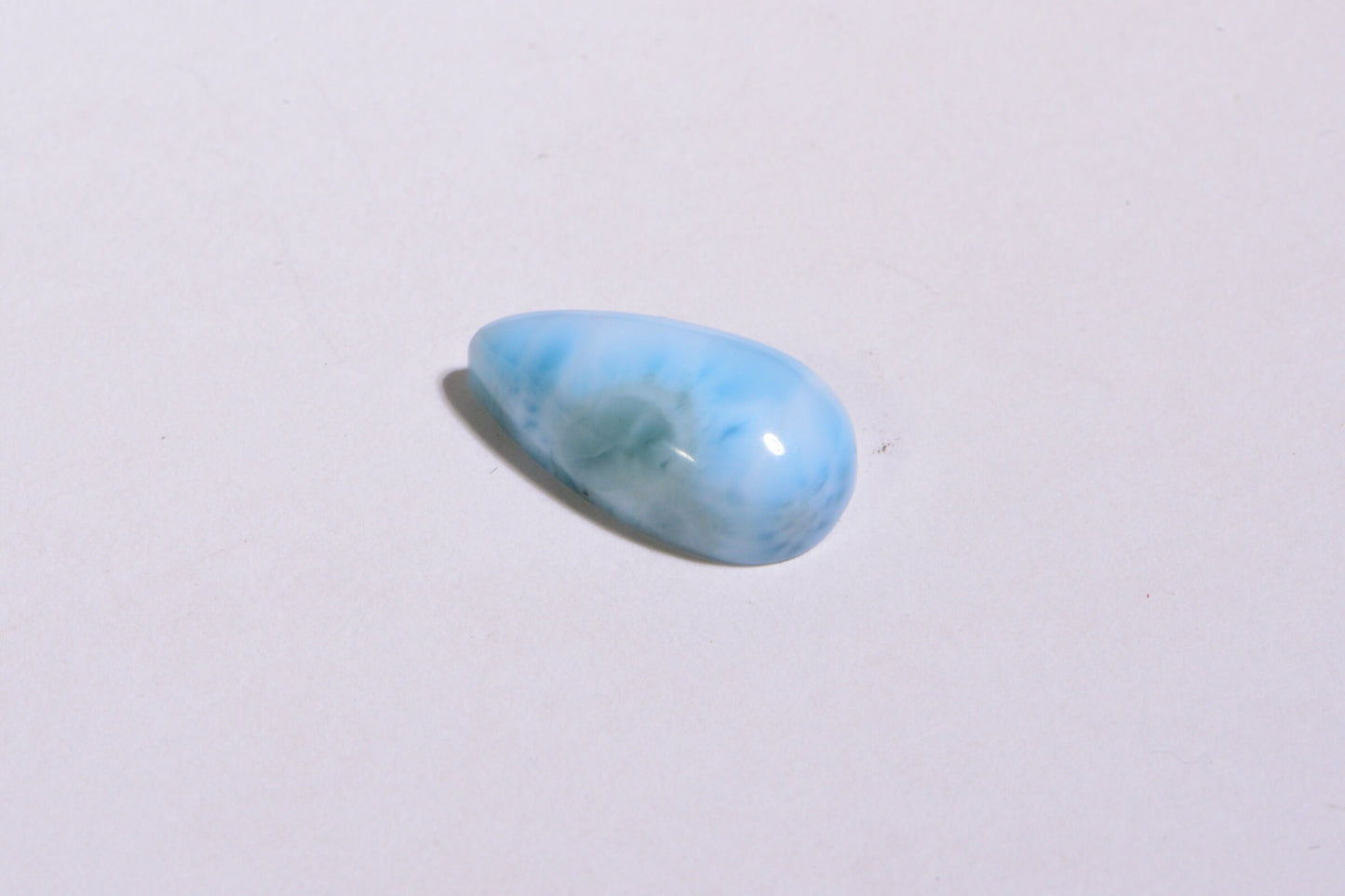 Teardrop Larimar Cabochon: Hand Cut Dominican Gemstone (15X8X5mm)