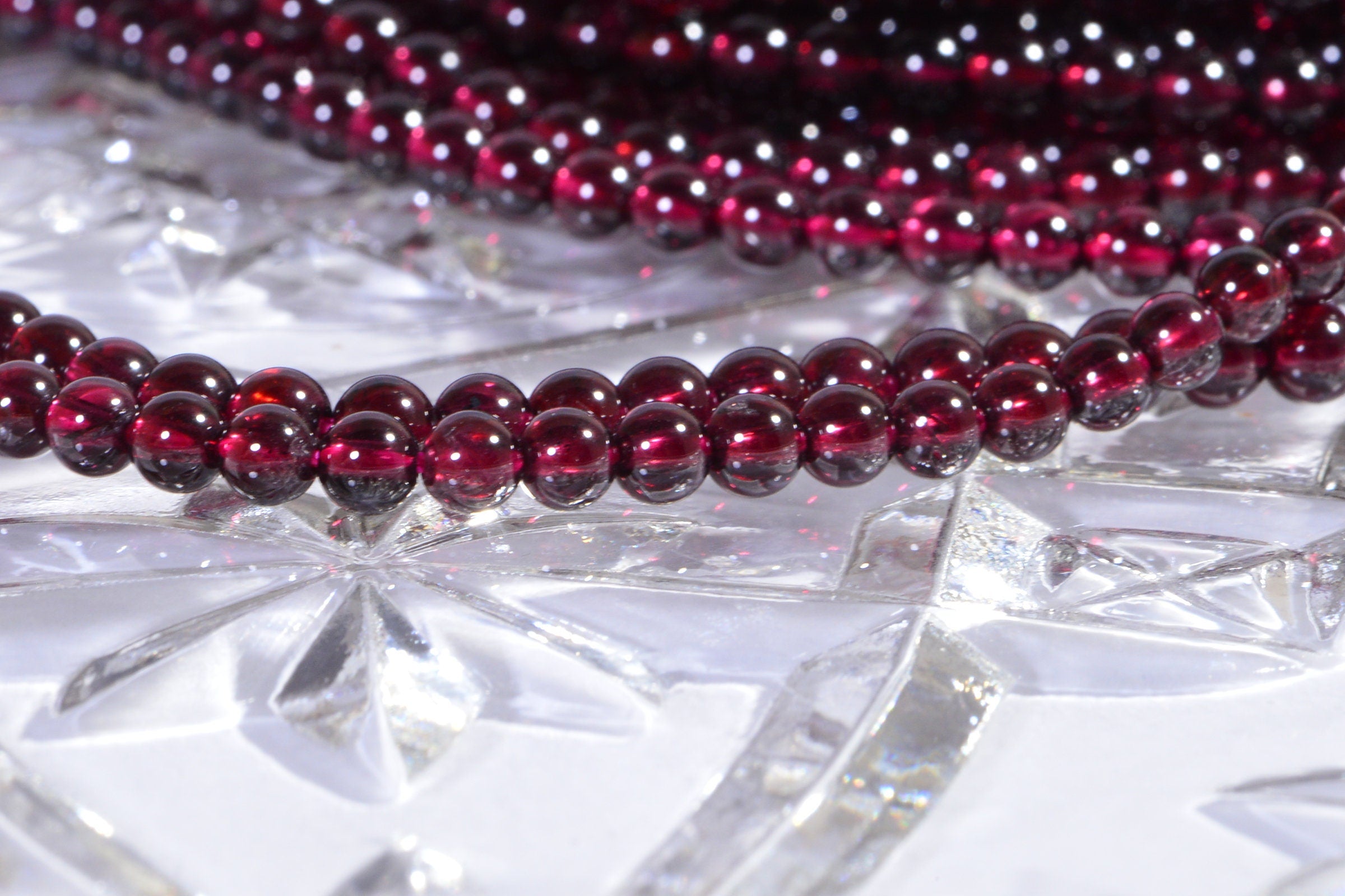 Red Garnet Beads: 4.4mm Natural Gemstone Jewelry Making Supplies